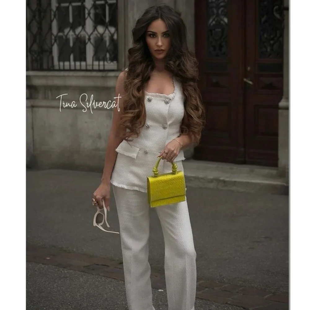BLOGGER'S FAVE! Zara Textured Metallic Thread Pants Ecru